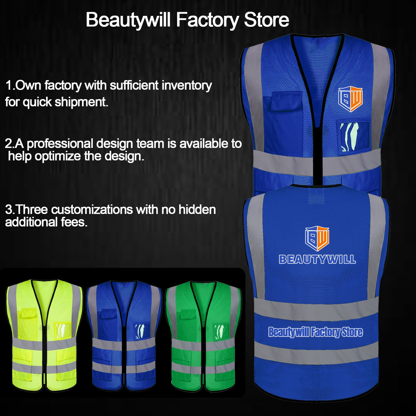 Custom Logo Reflective Mesh Safety Vest | High Visibility | Work & Outdoor Safety Gear
