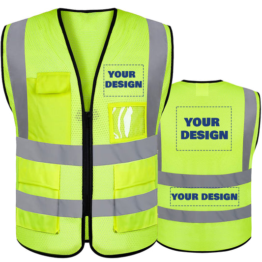 Custom Logo Reflective Mesh Safety Vest | High Visibility | Work & Outdoor Safety Gear