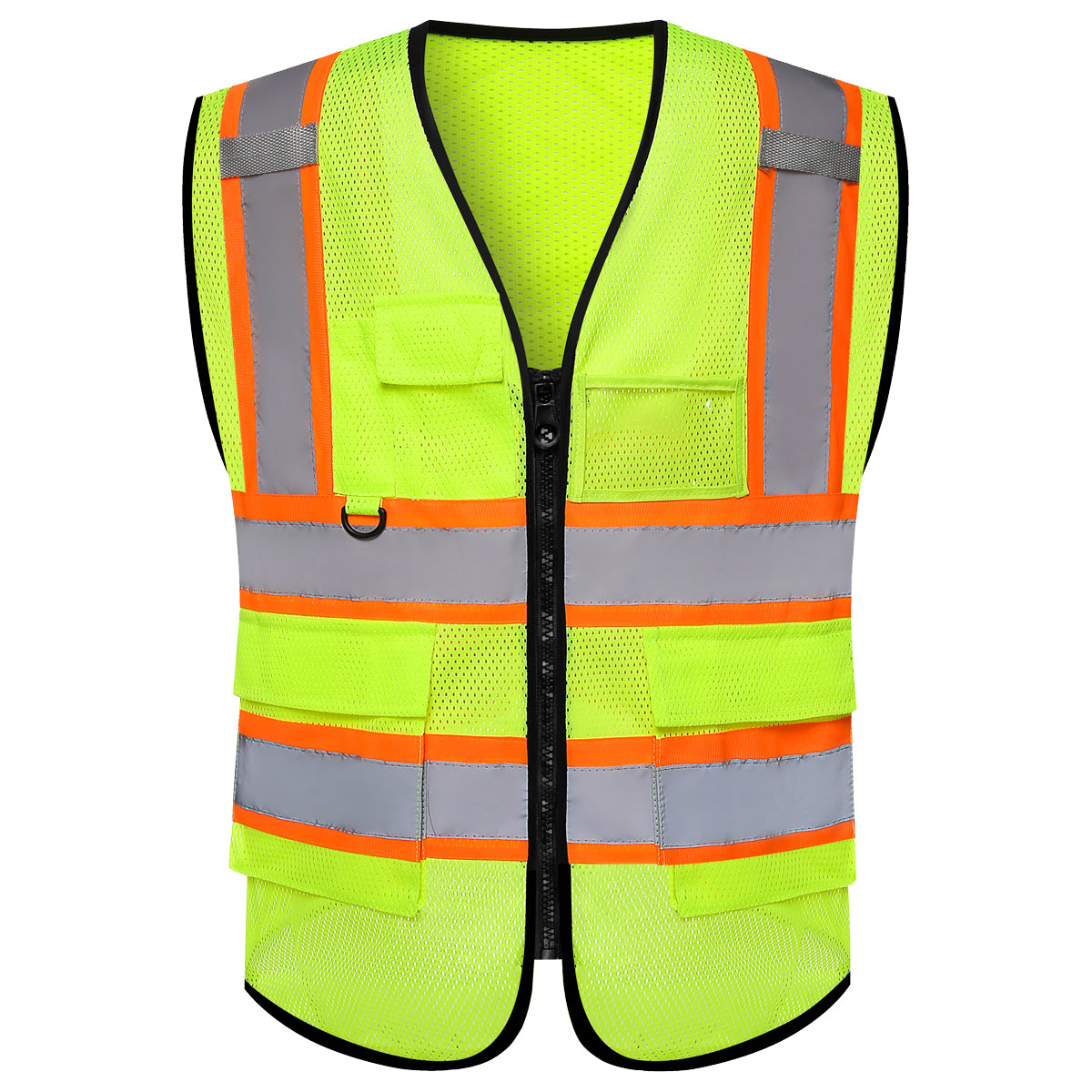 Shmimy Custom Mesh Safety Vest with 5 Pockets Class 2 Adult Unisex Construction Security Workwear