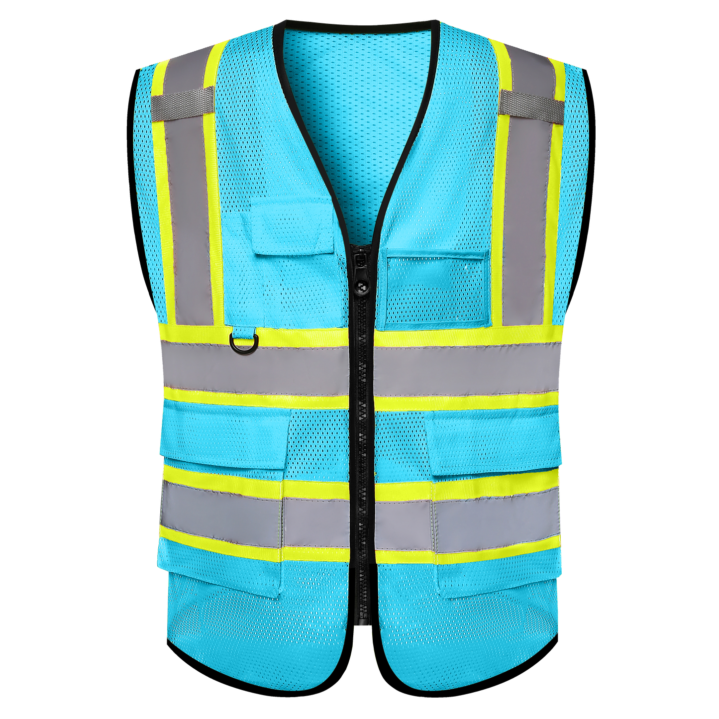 Shmimy Custom Mesh Safety Vest with 5 Pockets Class 2 Adult Unisex Construction Security Workwear