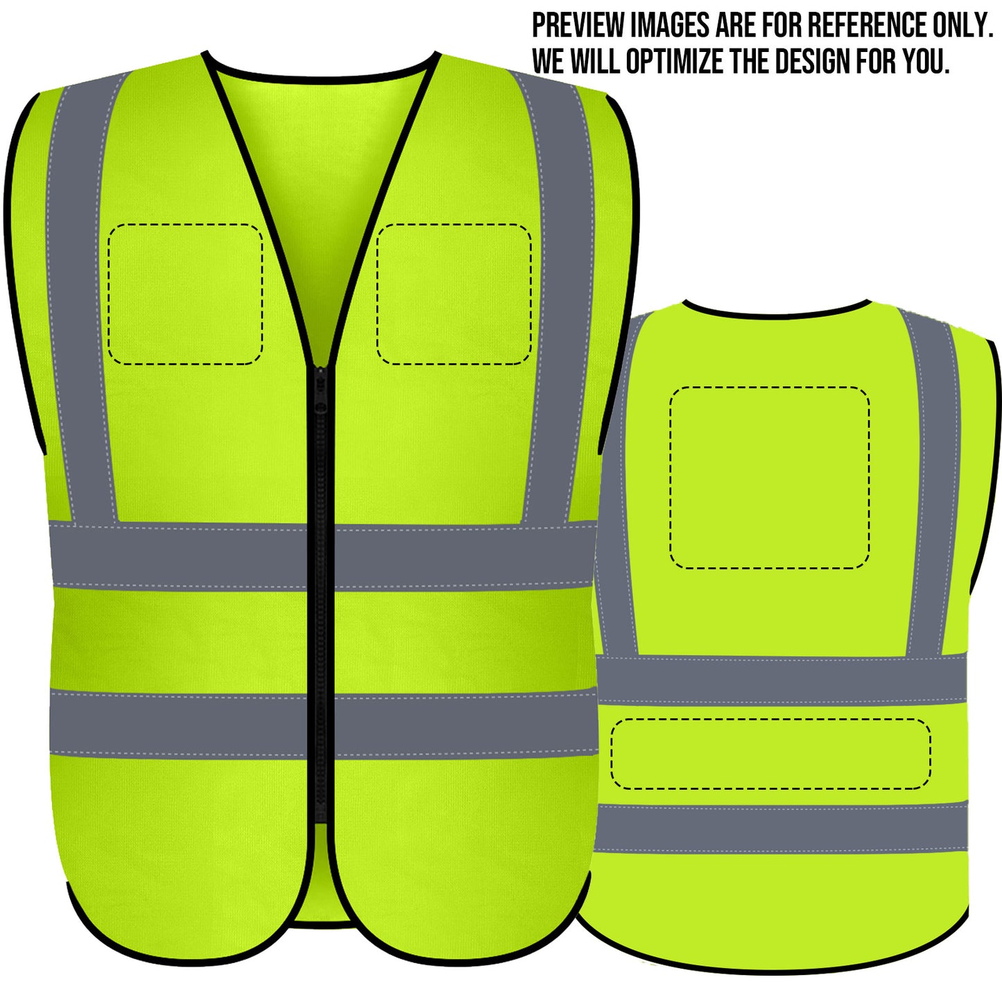 Shmimy Custom Logo Class 2 Reflective Safety Vest, ANSI/ISEA Standards Compliant