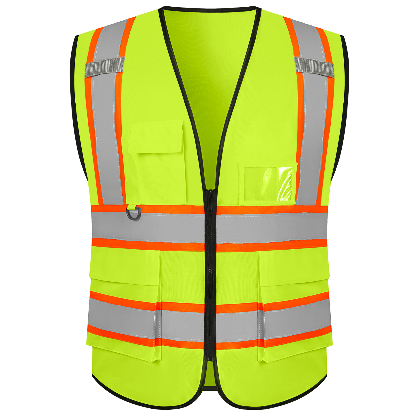 Shmimy Custom Safety Vest with 5 Pockets Class 2 Adult Unisex Construction Security Workwear