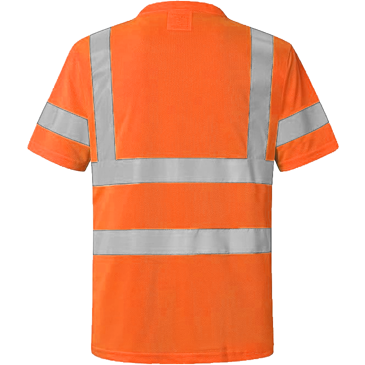 Shmimy Custom Logo High Visibility Shirts Class 3 Reflective Shirts ANSI with Pocket Safety Shirts
