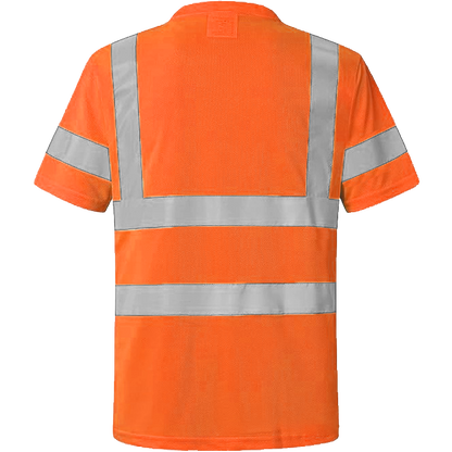 Shmimy Custom Logo High Visibility Shirts Class 3 Reflective Shirts ANSI with Pocket Safety Shirts