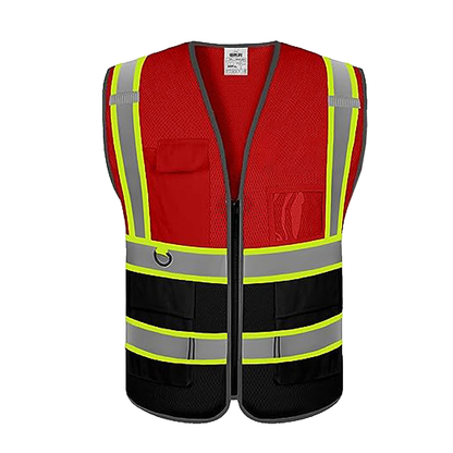 Custom High Visibility Reflective Safety Vest with Pockets | Personalized Logo for Construction, Men & Women