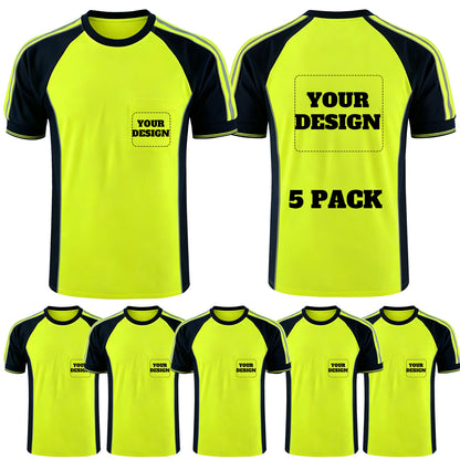 Custom Logo High Visibility Safety Work Shirts | Hi Vis Reflective Shirts
