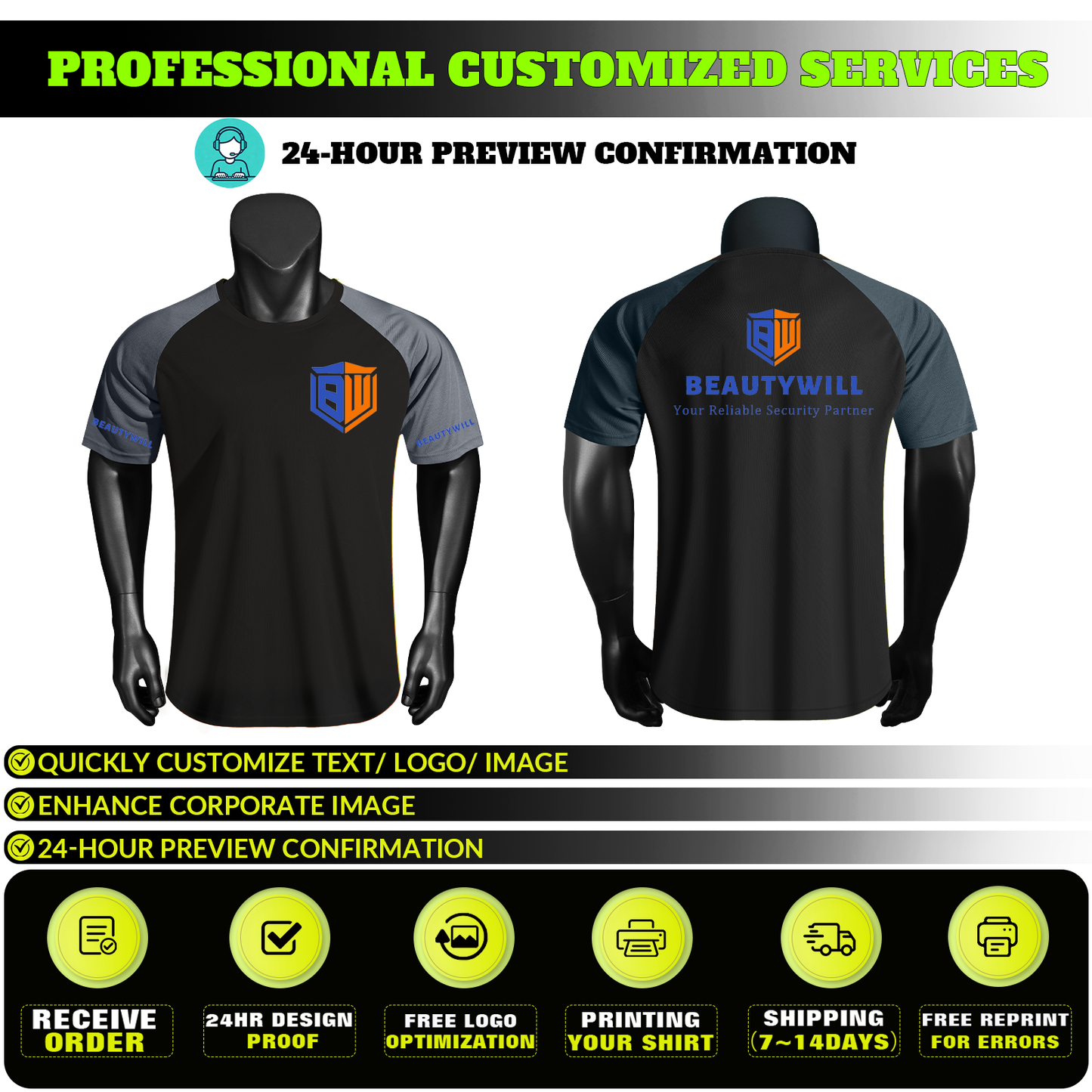 Shmimy Custom Men’s Dry Fit Workout Shirts Moisture Wicking Short Sleeve Athletic Work T-Shirts