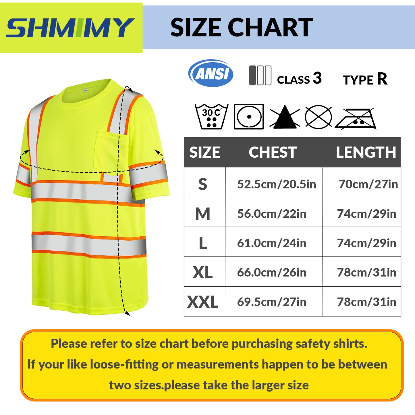 Shmimy Custom Logo High Visibility Safety Shirts, ANSI Class 3 Reflective Work Shirts Long Sleeve Crewneck T-Shirt