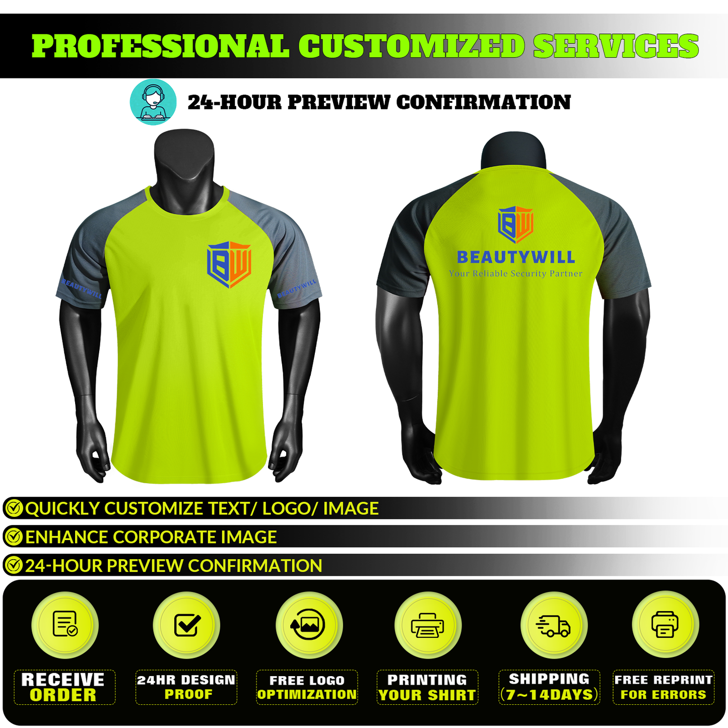 Shmimy Custom Men’s Dry Fit Workout Shirts Moisture Wicking Short Sleeve Athletic Work T-Shirts