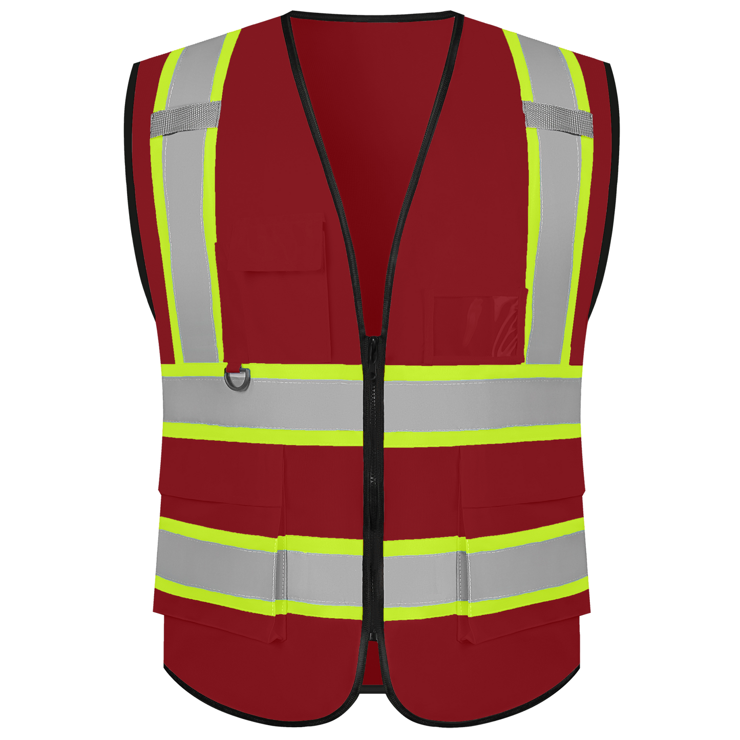 Shmimy Custom Safety Vest with 5 Pockets Class 2 Adult Unisex Construction Security Workwear