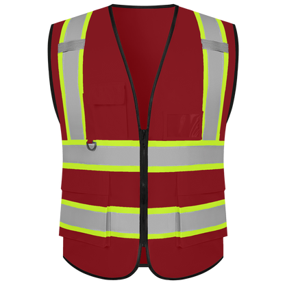 Shmimy Custom Safety Vest with 5 Pockets Class 2 Adult Unisex Construction Security Workwear