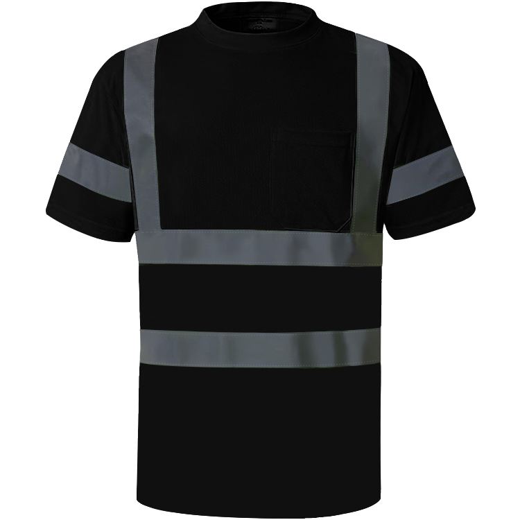 Shmimy Custom Logo High Visibility Shirts Class 3 Reflective Shirts ANSI with Pocket Safety Shirts