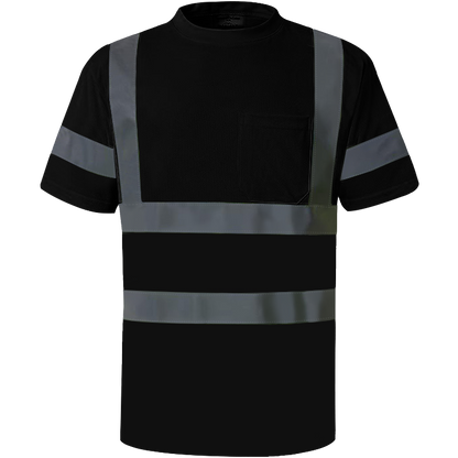 Shmimy Custom Logo High Visibility Shirts Class 3 Reflective Shirts ANSI with Pocket Safety Shirts
