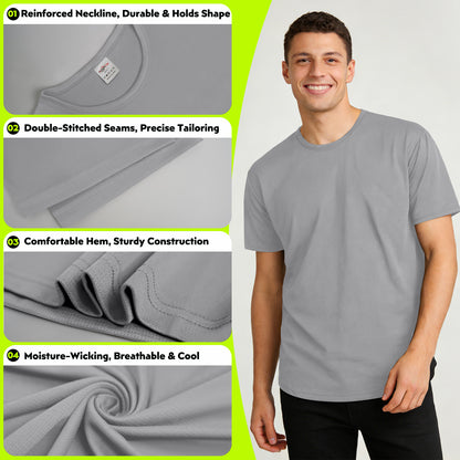 Shmimy Custom Men’s Dry Fit Workout Shirts Moisture Wicking Short Sleeve Athletic Work T-Shirts