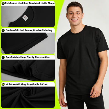 Shmimy Custom Men’s Dry Fit Workout Shirts Moisture Wicking Short Sleeve Athletic Work T-Shirts