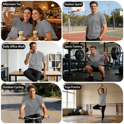Shmimy Custom Men’s Dry Fit Workout Shirts Moisture Wicking Short Sleeve Athletic Work T-Shirts