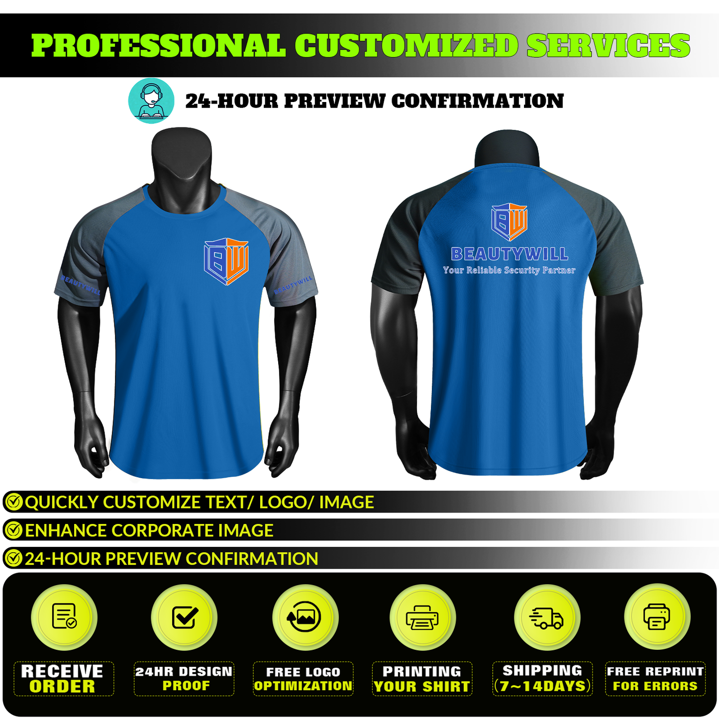 Shmimy Custom Men’s Dry Fit Workout Shirts Moisture Wicking Short Sleeve Athletic Work T-Shirts
