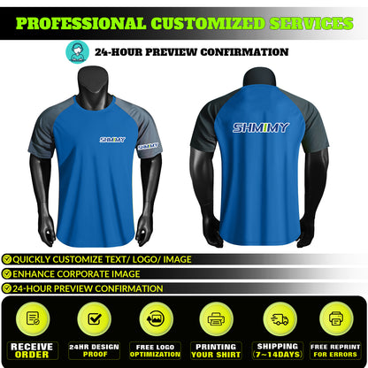 Shmimy Custom Men’s Dry Fit Workout Shirts Moisture Wicking Short Sleeve Athletic Work T-Shirts