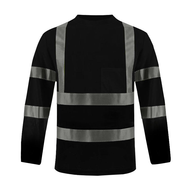 Shmimy Custom Logo High Visibility Shirts Class 3 Reflective Shirts ANSI with Pocket Safety Shirts