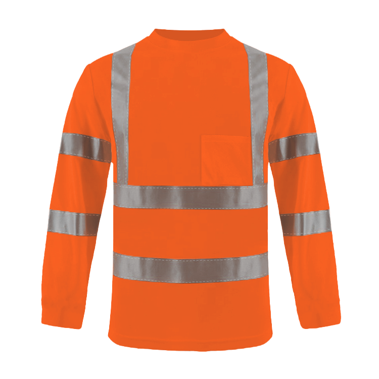 Shmimy Custom Logo High Visibility Shirts Class 3 Reflective Shirts ANSI with Pocket Safety Shirts