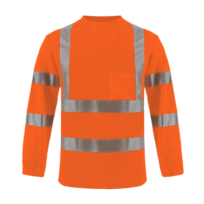 Shmimy Custom Logo High Visibility Shirts Class 3 Reflective Shirts ANSI with Pocket Safety Shirts