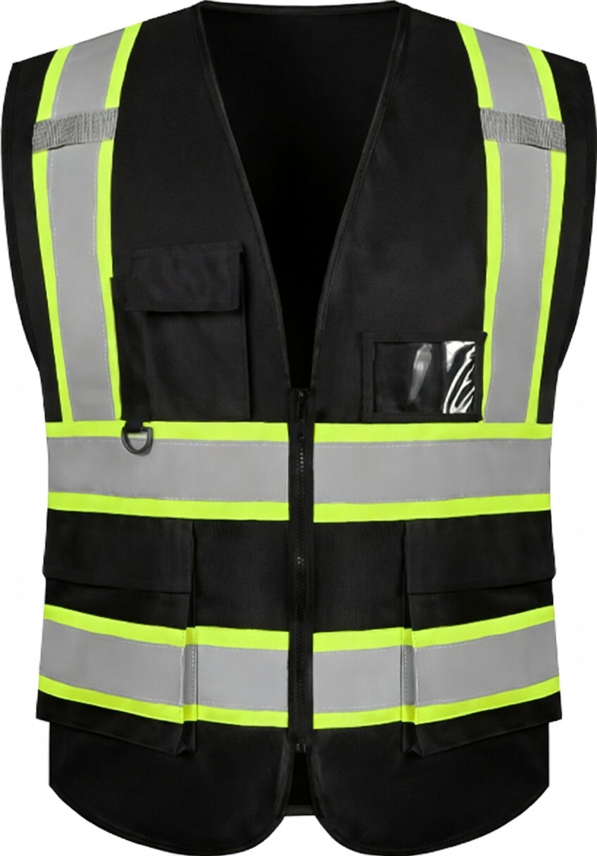 Shmimy Custom Safety Vest with 5 Pockets Class 2 Adult Unisex Construction Security Workwear