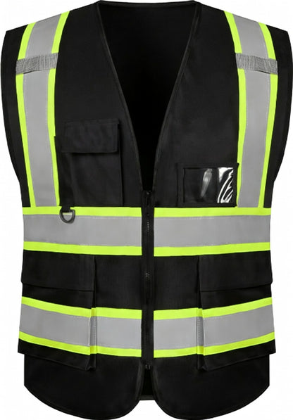 Shmimy Custom Safety Vest with 5 Pockets Class 2 Adult Unisex Construction Security Workwear