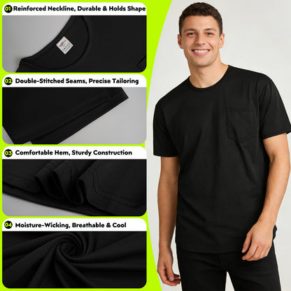 Shmimy Custom Shirt With Pocket, Custom Shirts Men Workout Shirts Dry Fit Moisture Wicking Short Sleeve Athletic Work T-Shirts