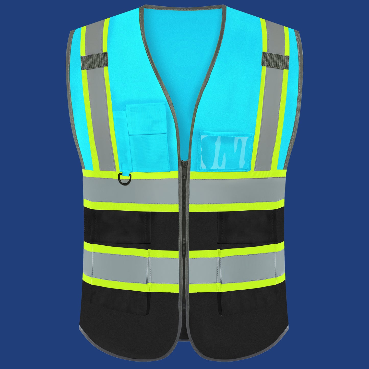Shmimy Custom Logo Reflective Work Vest with Pockets| Class 2 High Visibility Safety Vest