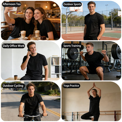 Shmimy Custom Shirt With Pocket, Custom Shirts Men Workout Shirts Dry Fit Moisture Wicking Short Sleeve Athletic Work T-Shirts