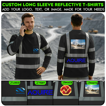 Shmimy Custom Logo High Visibility Shirts Class 3 Reflective Shirts ANSI with Pocket Safety Shirts