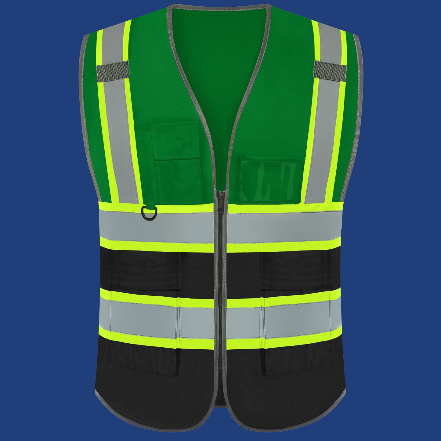 Shmimy Custom Logo Reflective Work Vest with Pockets| Class 2 High Visibility Safety Vest
