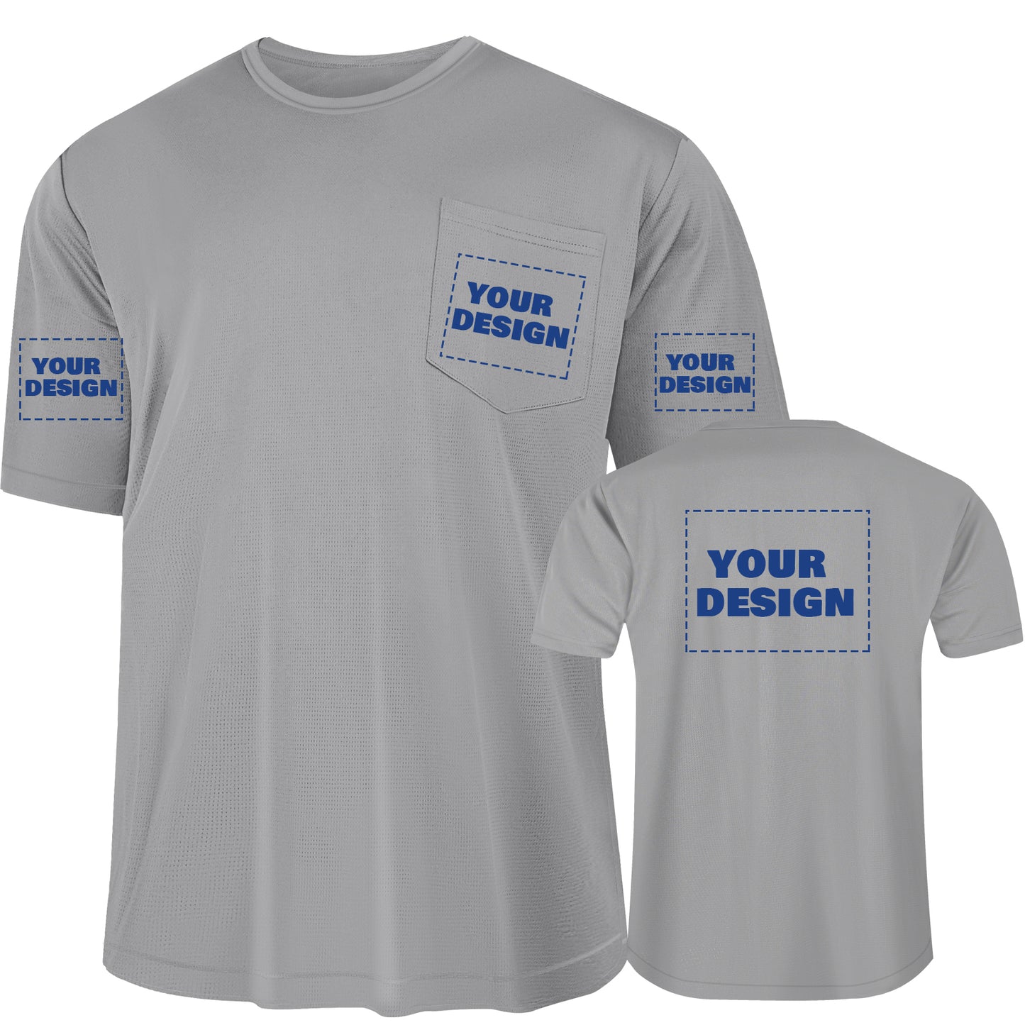 Shmimy Custom Shirt With Pocket, Custom Shirts Men Workout Shirts Dry Fit Moisture Wicking Short Sleeve Athletic Work T-Shirts