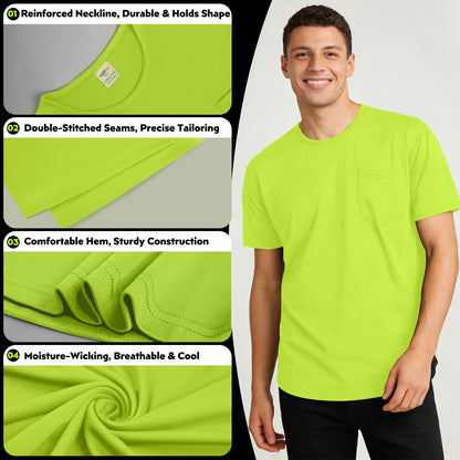 Shmimy Custom Shirt With Pocket, Custom Shirts Men Workout Shirts Dry Fit Moisture Wicking Short Sleeve Athletic Work T-Shirts