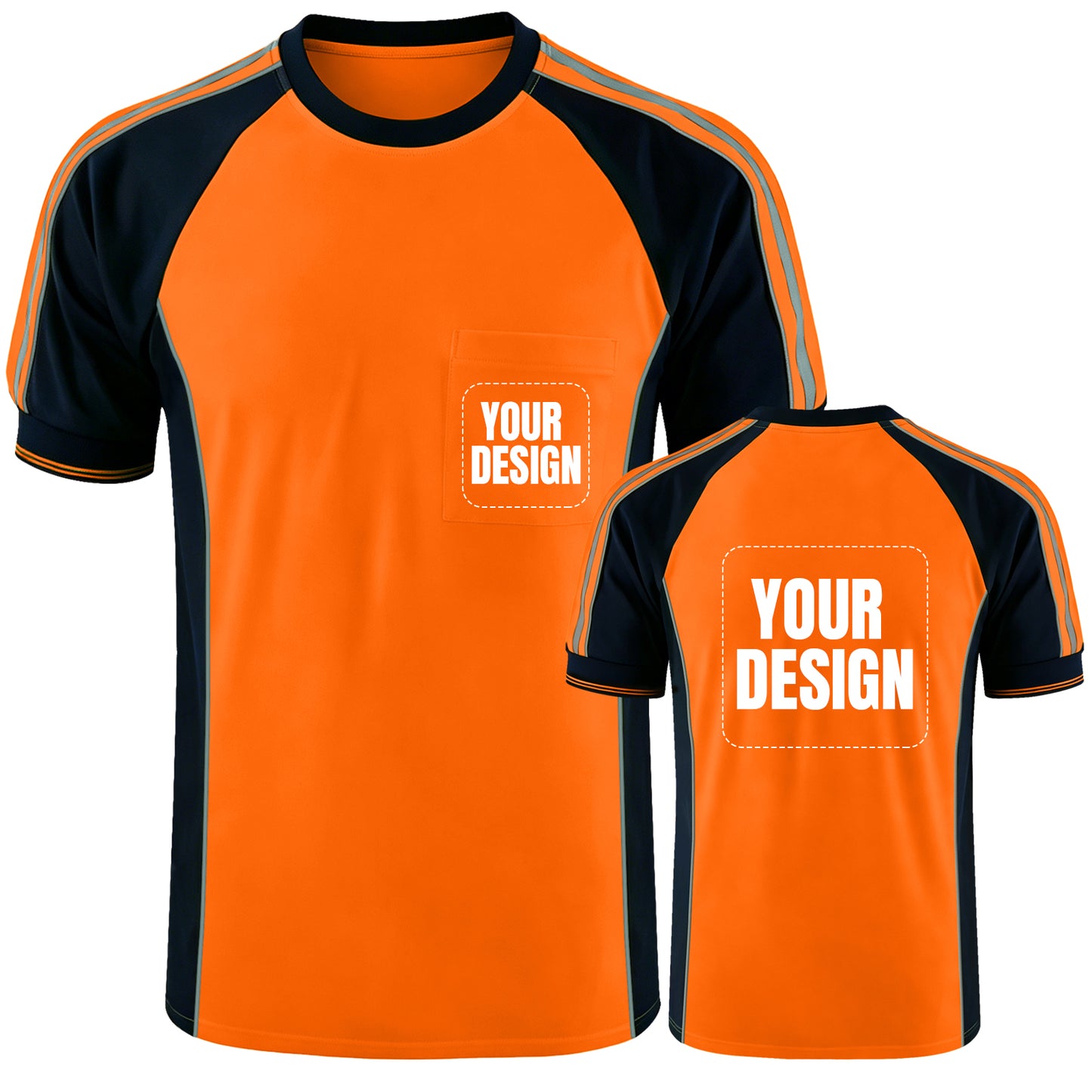 Custom Logo High Visibility Safety Work Shirts | Hi Vis Reflective Shirts