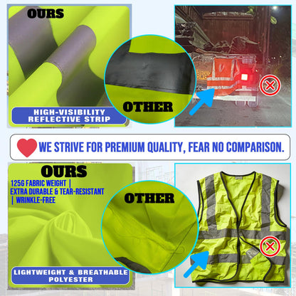 Shmimy Custom Safety Vest Class 2 High Visibility Reflective Vest 6 Pocket