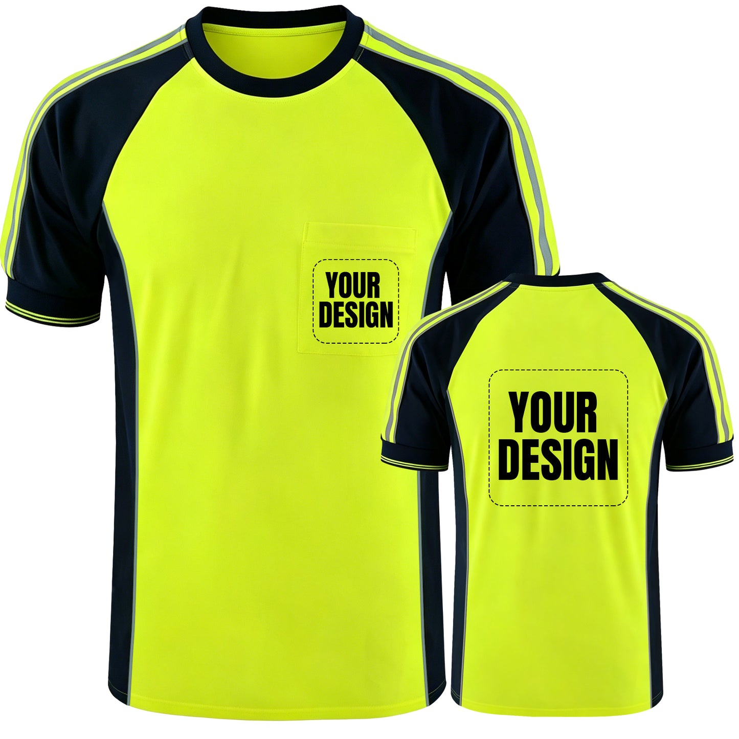 Custom Logo High Visibility Safety Work Shirts | Hi Vis Reflective Shirts