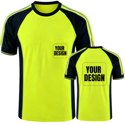 Custom Logo High Visibility Safety Work Shirts | Hi Vis Reflective Shirts