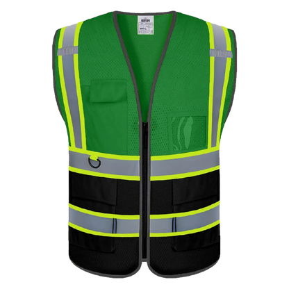 Custom High Visibility Reflective Safety Vest with Pockets | Personalized Logo for Construction, Men & Women