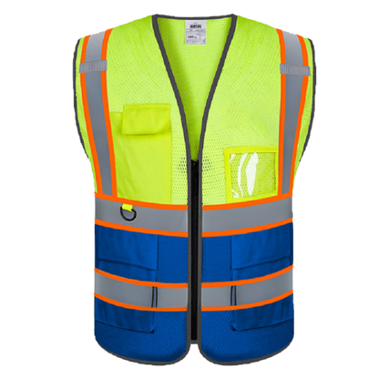 Custom High Visibility Reflective Safety Vest with Pockets | Personalized Logo for Construction, Men & Women