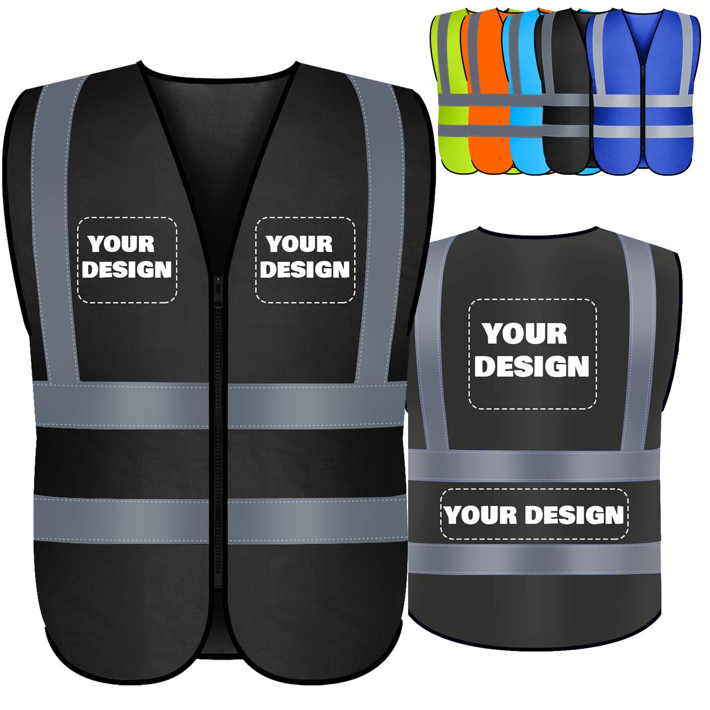 Shmimy Custom Logo Class 2 Reflective Safety Vest, ANSI/ISEA Standards Compliant