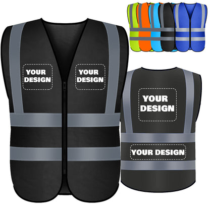 Shmimy Custom Logo Class 2 Reflective Safety Vest, ANSI/ISEA Standards Compliant