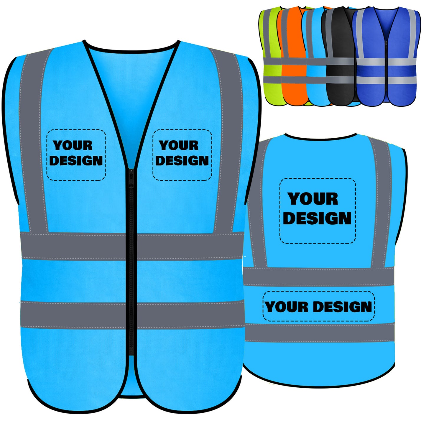 Shmimy Custom Logo Class 2 Reflective Safety Vest, ANSI/ISEA Standards Compliant
