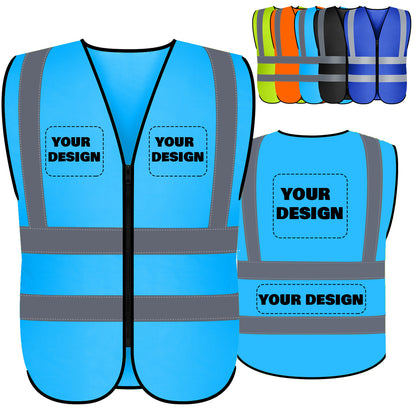 Shmimy Custom Logo Class 2 Reflective Safety Vest, ANSI/ISEA Standards Compliant