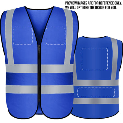 Shmimy Custom Logo Class 2 Reflective Safety Vest, ANSI/ISEA Standards Compliant