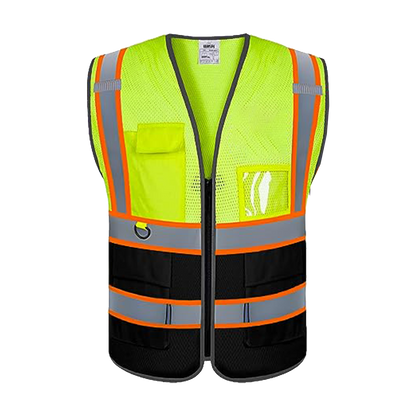Custom High Visibility Reflective Safety Vest with Pockets | Personalized Logo for Construction, Men & Women
