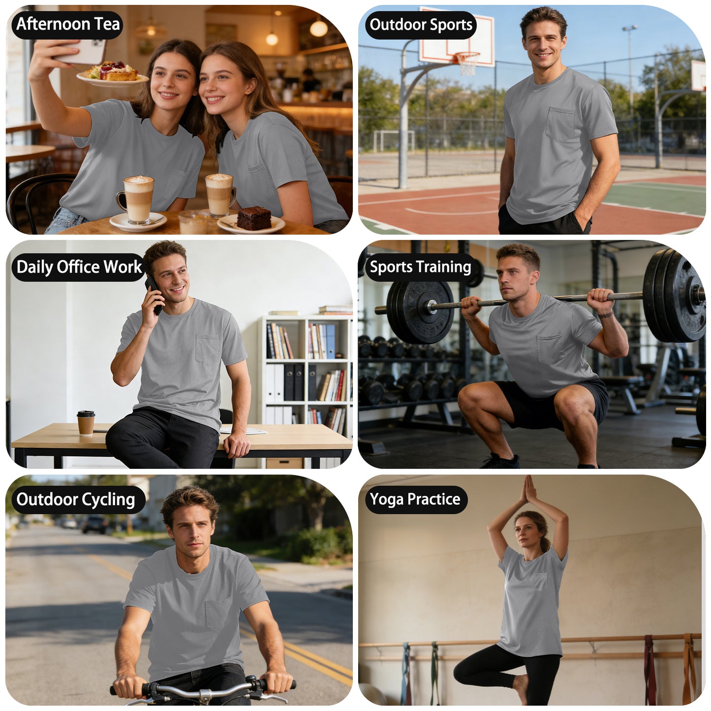 Shmimy Custom Shirt With Pocket, Custom Shirts Men Workout Shirts Dry Fit Moisture Wicking Short Sleeve Athletic Work T-Shirts