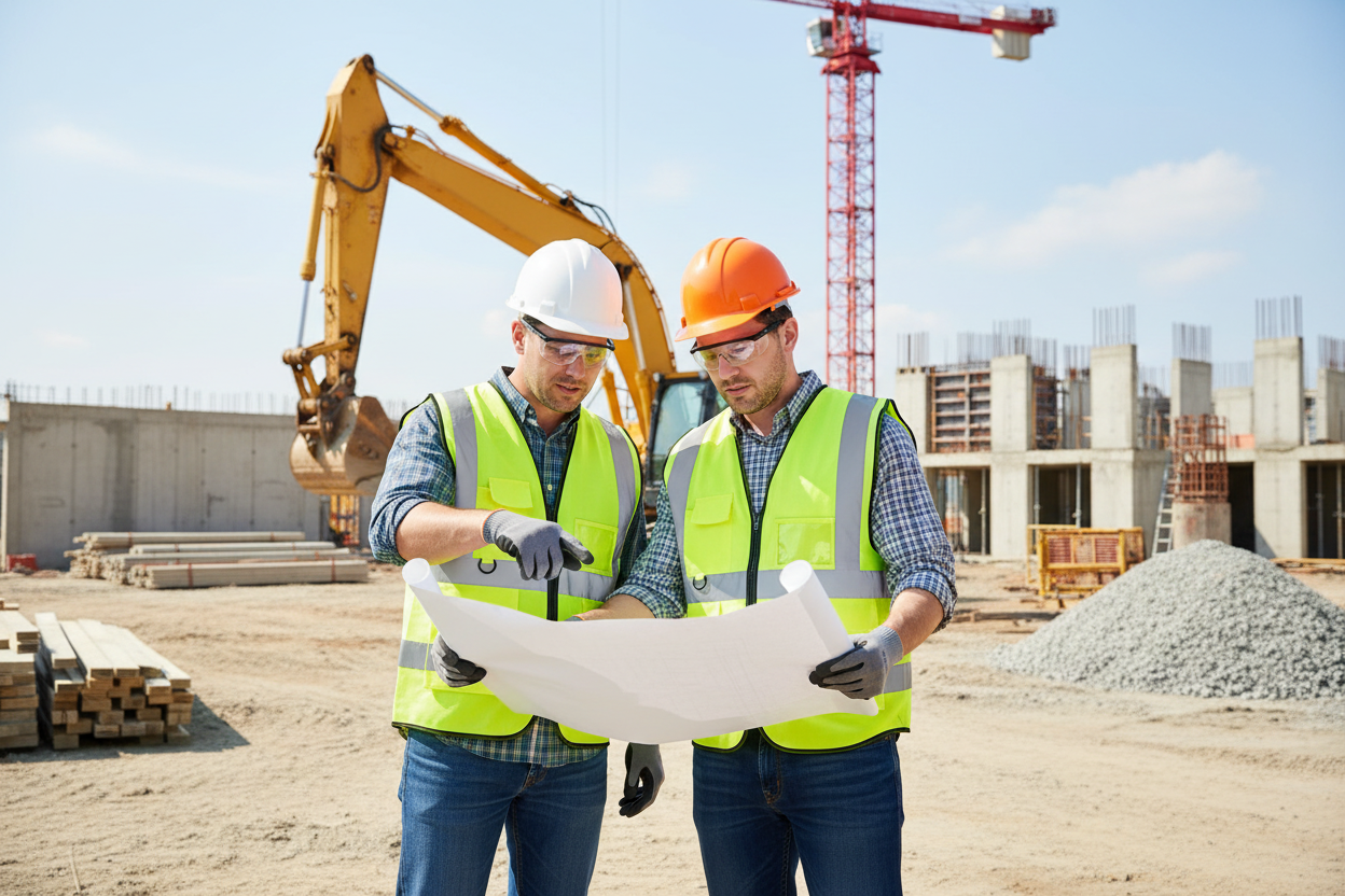 Construction Workers Safety Vest Banner