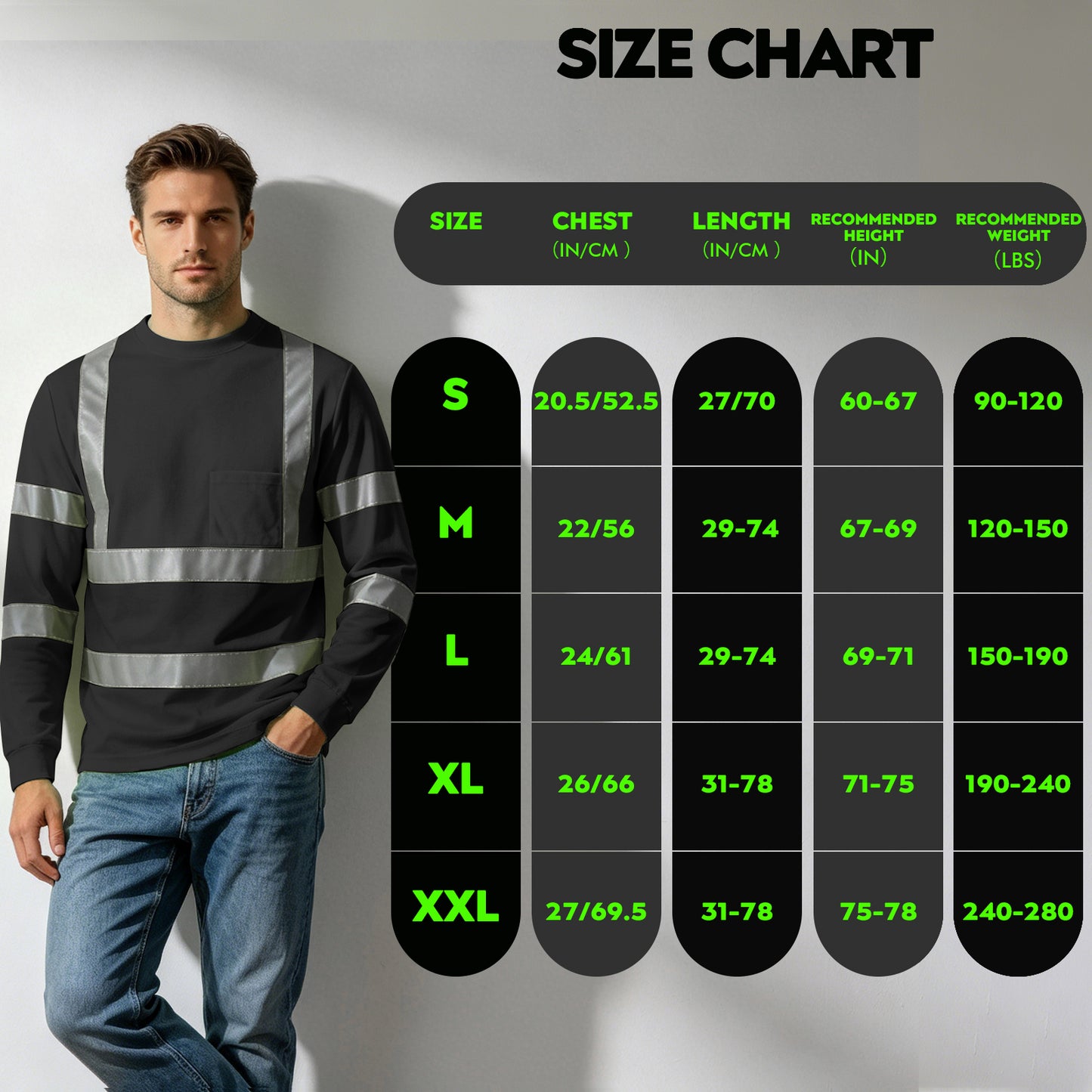 Shmimy Custom Logo High Visibility Shirts Class 3 Reflective Shirts ANSI with Pocket Safety Shirts