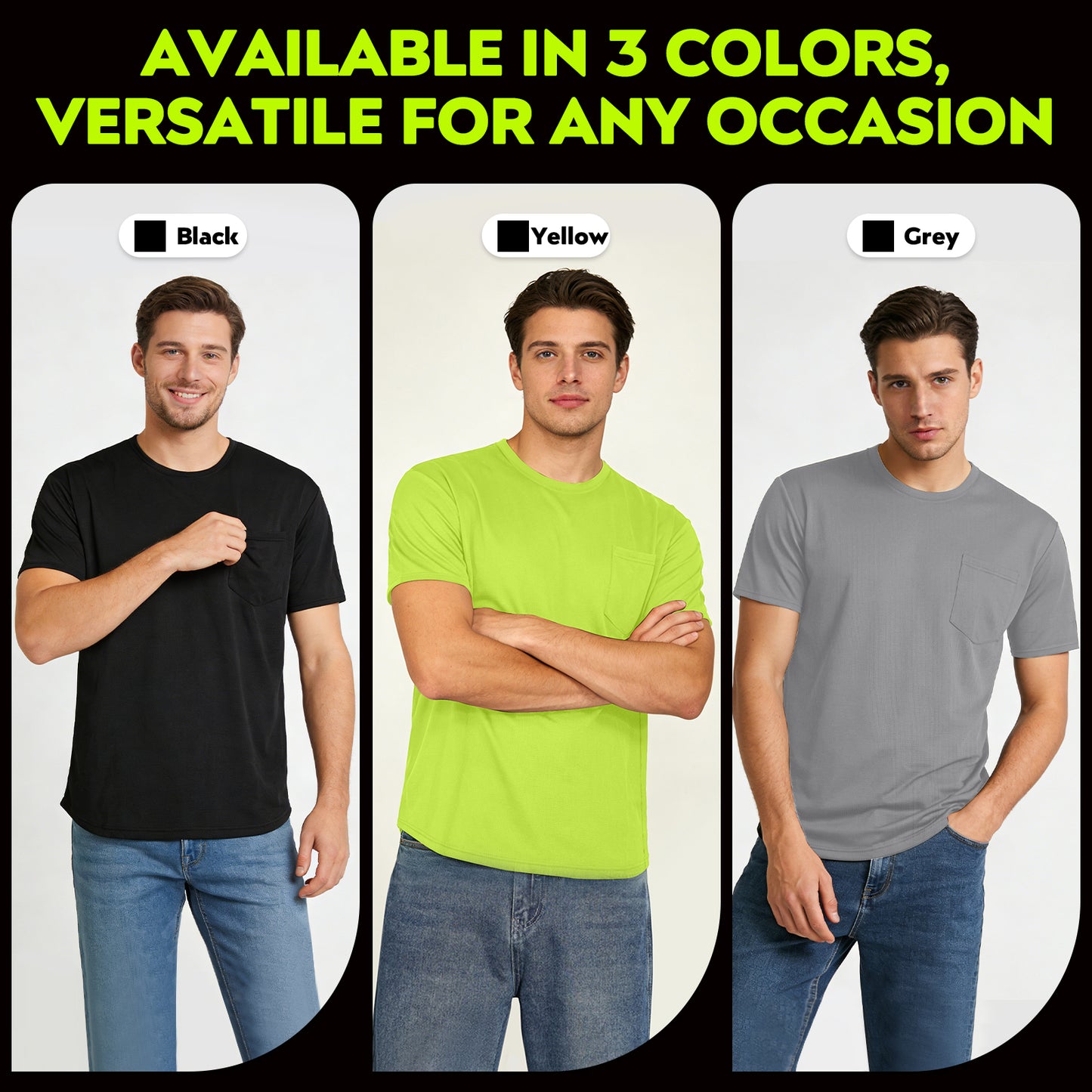 Shmimy Custom Shirt With Pocket, Custom Shirts Men Workout Shirts Dry Fit Moisture Wicking Short Sleeve Athletic Work T-Shirts